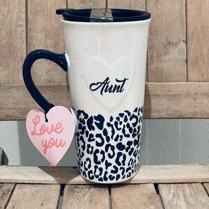 NWT For You with Love 16 Oz Travel Mug with Lid Here’s to strong Woman Pink New
